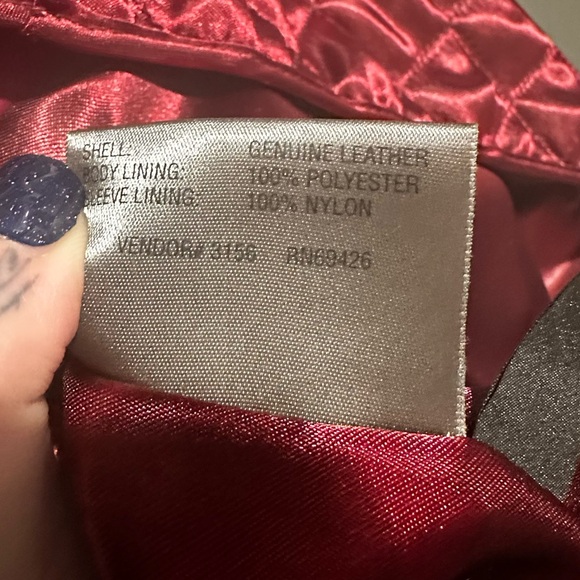 Black Genuine Leather Jacket Wilsons Leather Thinsulate Red Quilted Lining XXL - Picture 16 of 16